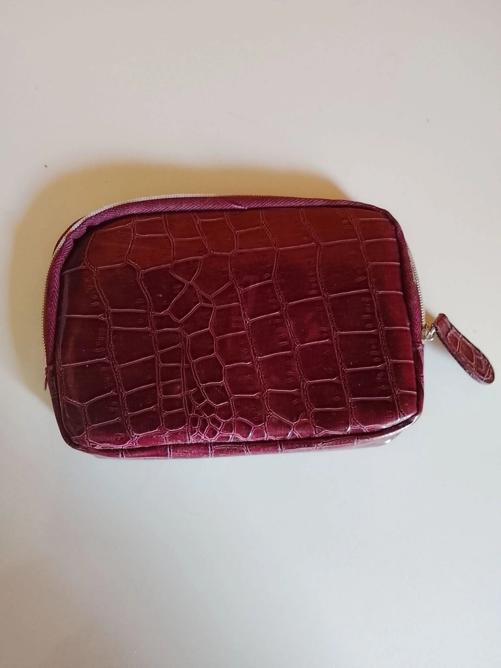 👒 Idéal pour 🎁 Coup d'éclat Porte monnaie multi rangements écaille bordeaux Neuf 👒